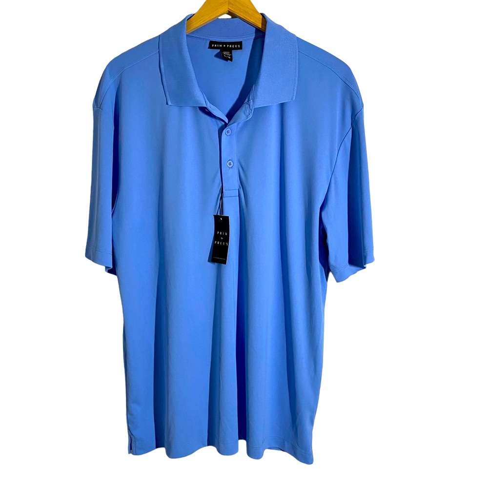 Prim & Preux Men’s Carolina Blue Classic Polo Shirt, Size Large